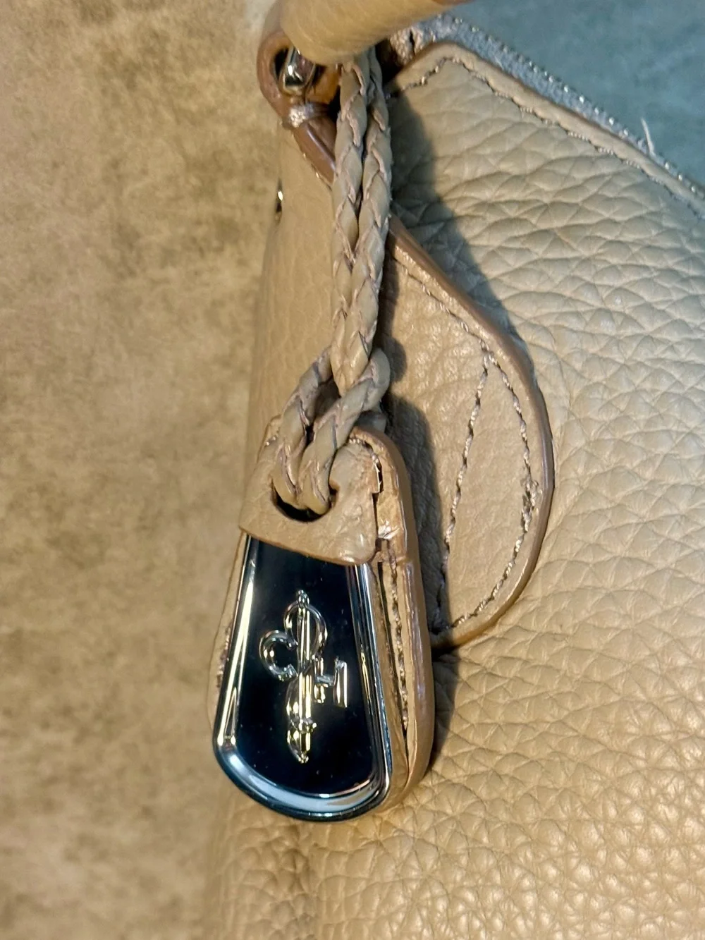 Cole Haan Leather Hobo Bag and Wallet Set - Classic Beige
